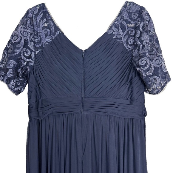 Adrianna Papell Pleated Embellished Ruched Chiffon Maxi Dress - Picture 5 of 13